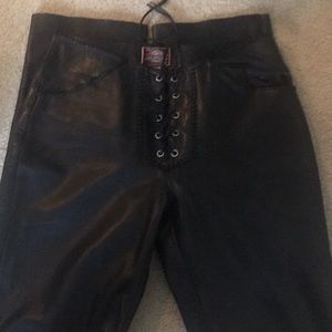 Black Leather Motorcycle Pants